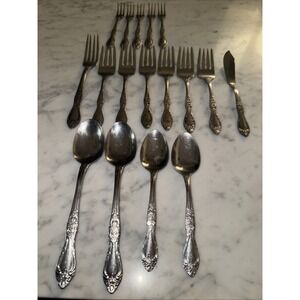 Vintage Northland Korea Oneida Carolina Stainless Steel Flatware Set of 17